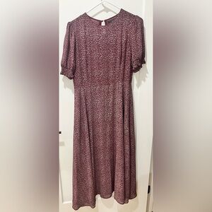 SHEIN Burgundy Patterned Maxi Dress